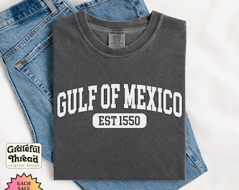 Gulf of Mexico T-shirt, Gulf of Mexico Est 1550 Shirt, Subtle Anti Trump Shirt, Gulf Coast T-shirt, Mexican Beach Crewneck Tee, Liberal Gift