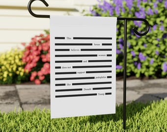 Redacted Epstein Files Flag, F*ck Trump Outdoor Yard Flag, FDT Garden Banner, Liberal Believe Women, Progressive Home Decor, Anti-Trump Gift