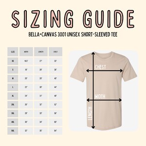 the size guide for a t - shirt