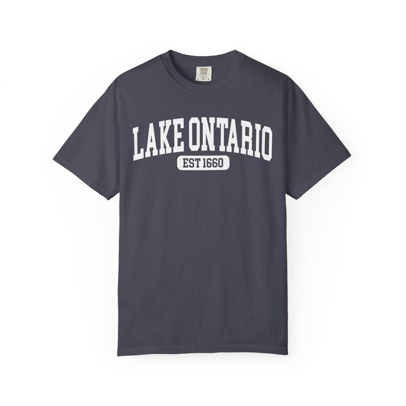 Lake Ontario Est. 1660 T-Shirt, Funny Canada Trump Tariff Shirt, Great Lakes Political Satire Tee, Canadian Lake Lover Gift, Lake of America image 10