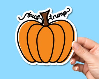 F*ck Trump Pumpkin Die-Cut Sticker