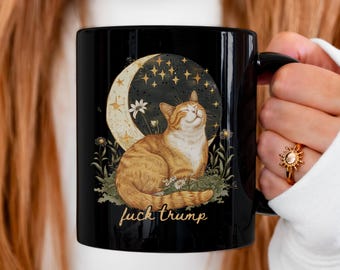 Subtle Anti Trump Mug, Anti Trump Coffee Cup, Childless Cat Lady Mug, FDT Merch, Anti Capitalist Drinkware, Funny Coworker Gift, FDT Mug
