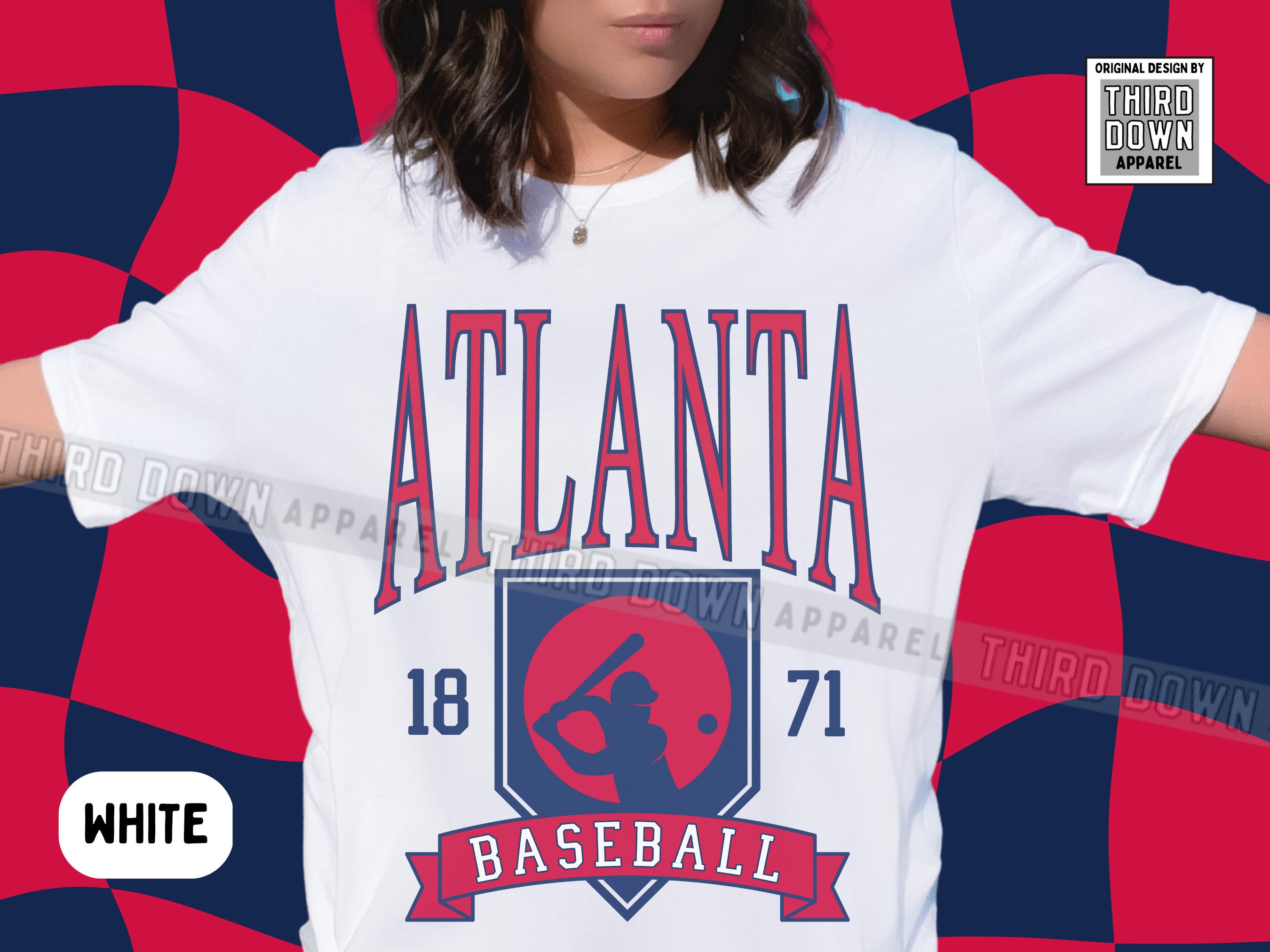 Throwback Atlanta Baseball T-shirt Vintage-style Braves - Israel