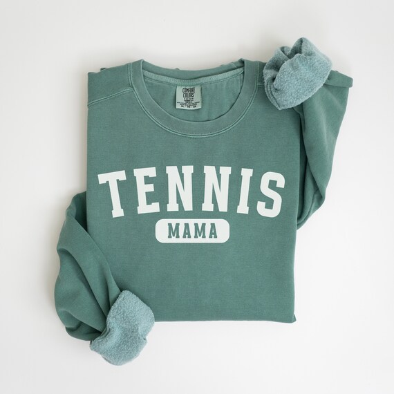Comfort Colors Tennis Mama Sweatshirt, Collegiate Sports Mom Crewneck, Personalized Mom Gift, Game Day Apparel, Team Spirit Shirt, Varsity