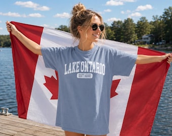 Lake Ontario Est. 1660 T-Shirt, Funny Canada Trump Tariff Shirt, Great Lakes Political Satire Tee, Canadian Lake Lover Gift, Lake of America