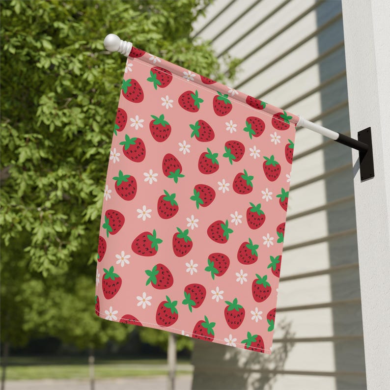 Trump Sucks Strawberry Seeds Flag, Subtle Anti Trump Garden Flag, FDT Garden Flag, Trump Sucks Decor, Hidden Message Yard Sign, Funny Flag image 2