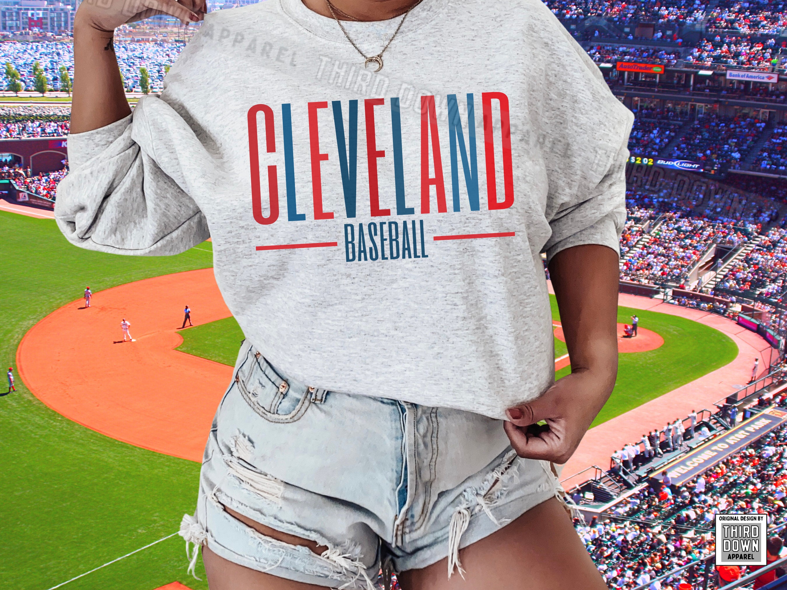 ThirdDownApparel Minimalist Cleveland Baseball Sweatshirt, Simple Guardians Crewneck, Cleveland Game Day Apparel, Gift for Guardians Fans, Baseball Sweater