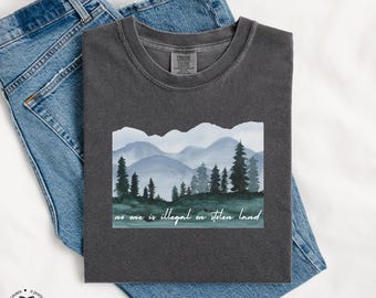 No One is Illegal on Stolen Land Shirt, Comfort Colors T-Shirt, Immigrant Shirt, People Over Profit Shirt, Anti-Capitalism, Capitalism Kills