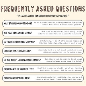 a poster with the words frequently asked questions
