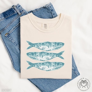 Sardines Shirt, Cute Fish T-Shirt, Fisherman Aesthetic, Sardine Graphic Tee, Tinned Fish Shirt, Summer Coastal Vibe, Comfort Colors Tee