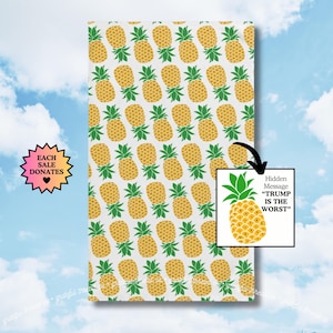 Subtle Trump is the Worst Pineapple Hand Towel, Funny Political Home Decor, Summer Kitchen Towel, Hostess Gift, Sarcastic Liberal Gift, FDT