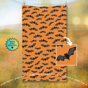 Subtle F*ck Trump Halloween Bats Hand Towel, Spooky Home Decor, FDT Halloween Kitchen Towel, Sarcastic Liberal Host Gift, Fall Autumn Decor