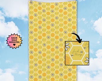 F*ck Trump Honey Bees Towel, Funny Political Kitchen Towel, Anti Trump Home Decor, Liberal Protest Dish Towel, Bee Lover Gift
