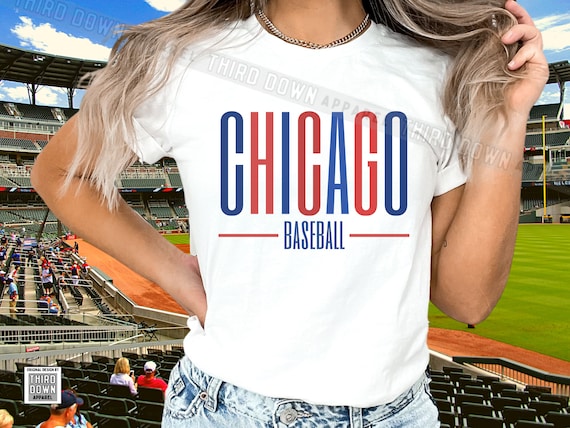 Minimalist Chicago Baseball Tshirt Simple Cubs Crewneck -  Ireland