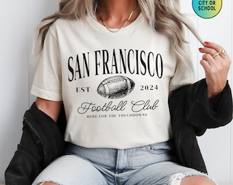 CUSTOM City Football Club Shirt, Personalized Football Team T-Shirt, Sports Mom Crewneck, Sideline Social Club, Tailgate Tee, Gift for Coach