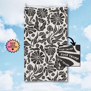 Subtle F*ck Trump Hand Towel, Funny Political Home Decor, Retro Kitchen Towel, Modern Home Accessory, Sarcastic Liberal Gift, FDT Towel