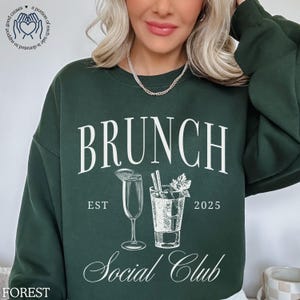 Brunch Social Club Sweatshirt, Funny Brunch Crewneck, Mimosa Lover Gift, Bloody Mary Shirt, Breakfast Social Club, Cute Weekend Outfit