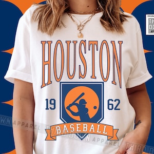 Throwback Houston Baseball T-shirt Vintage-style Astros 