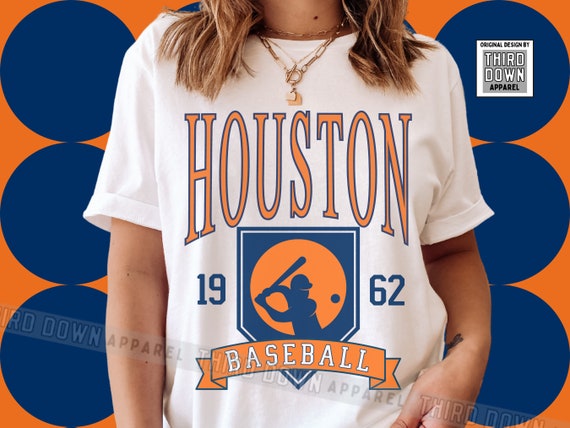 Throwback Houston Baseball T-shirt Vintage-style Astros 
