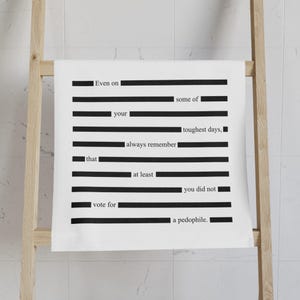 Redacted Epstein Files F*ck Trump Hand Towel, Funny Political Home Decor, Progressive Liberal Gift, FDT Towel, Sarcastic Kitchen Towel