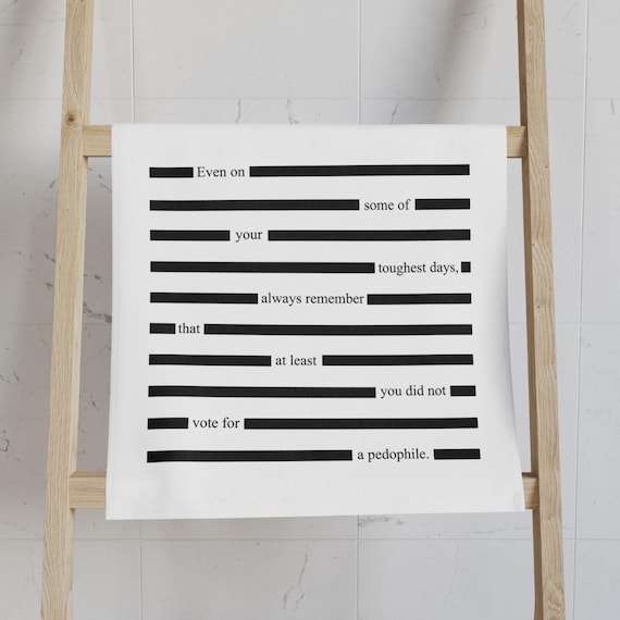 Redacted Epstein Files F*ck Trump Hand Towel, Funny Political Home Decor, Progressive Liberal Gift, FDT Towel, Sarcastic Kitchen Towel