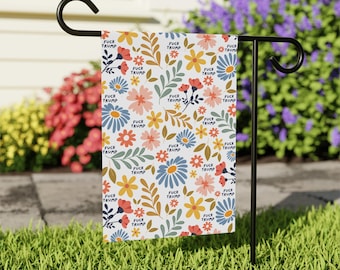 F*ck Trump Retro Flower Flag, Subtle Anti Trump Garden Flag, FDT Garden Flag, Trump Sucks Decor, Hidden Message Yard Sign, Funny Flag
