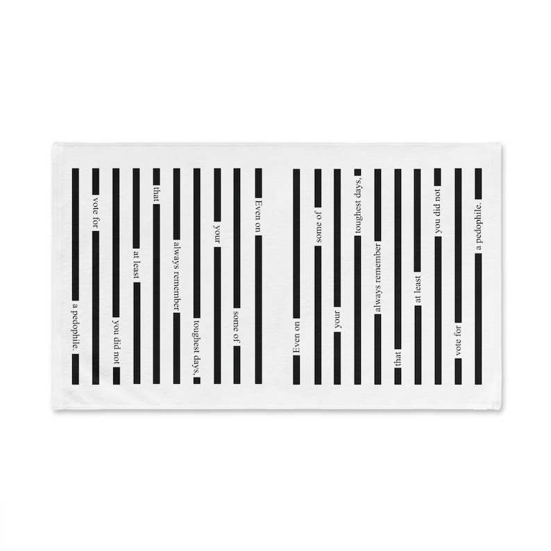 Redacted Epstein Files F*ck Trump Hand Towel, Funny Political Home Decor, Progressive Liberal Gift, FDT Towel, Sarcastic Kitchen Towel image 3