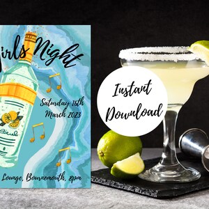 EDITABLE Girls Night Invite Ladies Night Invite Template, Cocktail ...