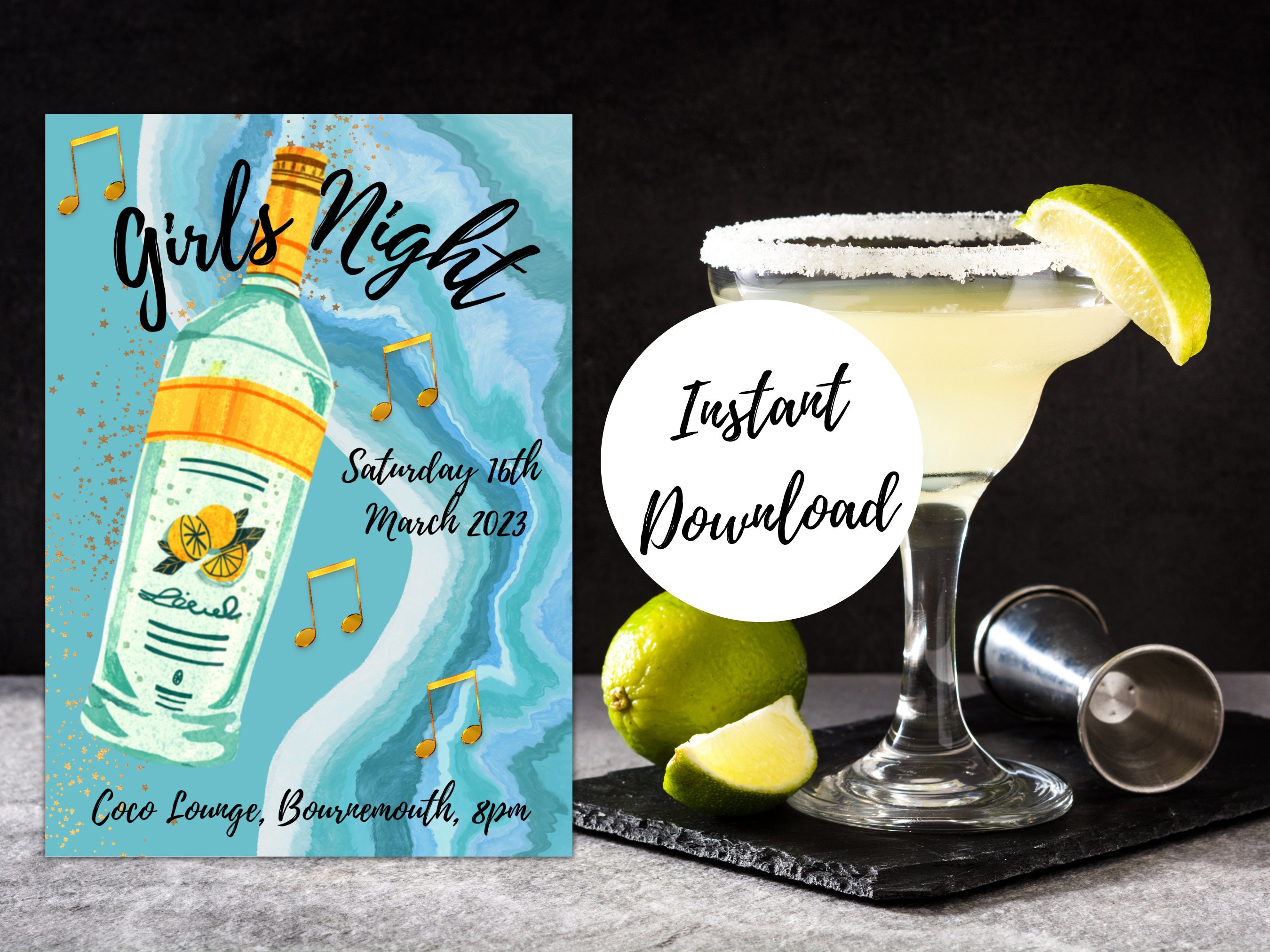 EDITABLE Girls Night Invite Ladies Night Invite Template, Cocktail ...