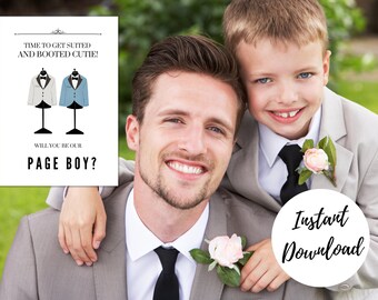 PRINTABLE Simple Groomsman Proposal Will You Be Our Page Boy Card, Funny Groomsmen Proposal Card, Groomsmen Gift Card For Proposal Box.