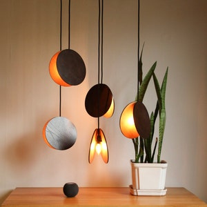Wood Pendant Light, Modern Pendant Light Fixture, Natural Wood Ceiling Lamp, Minimalist Hanging Light, Eco-Friendly Scandinavian Decor