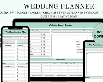 Wedding Spreadsheet Planner for Budget & Guest List | Spreadsheet Wedding venue planner Wedding Gift Planning Checklist Google Sheets