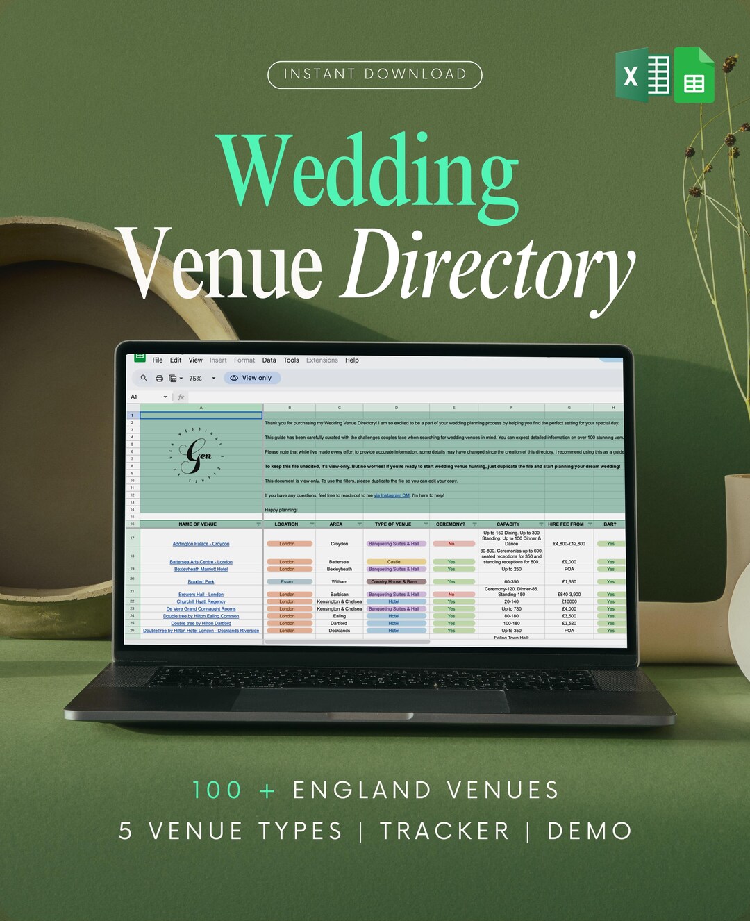 Wedding Venue Comparison Spreadsheet Wedding Planner Venue Comparison
