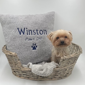 Personalised Dog Cushion Ideal Gift for Puppy Cat, Embroidered design