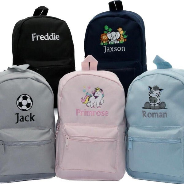 Personalised Kids Backpack with Name | Embroidered Kids Bag | Named Rucksack | Childrens School PE Bag | Back to School Bag