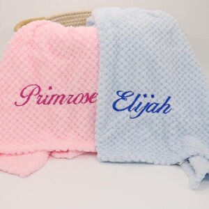 Baby Blanket with Name, Personalised Baby Gift, Embroidered Soft Waffle, Baby Girl Gift, Baby Boy Gift