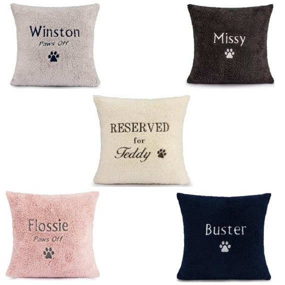 Personalized Pet Cushion: Embroidered Teddy Fleece Dog/Cat Pillow