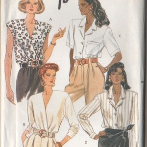 Vintage Butterick Pattern #4573 UNCUT Sewing Dressmaking Pattern Ladies Set of Tailored Blouses Tops Shirts Women&#39;s Size 6-10