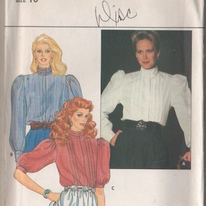 Vintage Butterick Pattern #4689 UNCUT Sewing Dressmaking Pattern Ladies Tailored  Pin-tucked Blouses Tops Shirts Women&#39;s Size 10