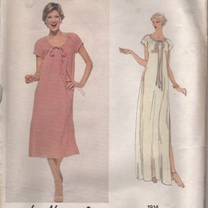 May include: Vogue American Designer sewing pattern number 1914 by Leo Narducci. The pattern features two illustrations of women wearing long dresses with a tie at the neck.