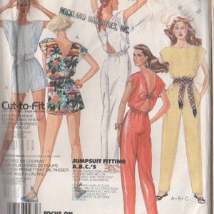 Vintage McCall&#39;s Pattern #2481 UNCUT Sewing Dressmaking Pattern Ladies One Piece Drop Shoulder Gathered Waist One-Piece Jumpsuit Sizes 8-12