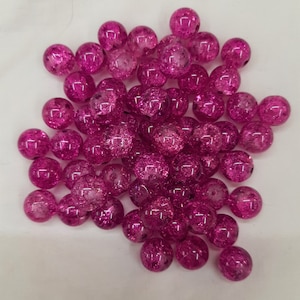 Lot 0f 60 Glass Beads Speckled Violet Pinkish-Purple 10mm Rosary Necklace Bracelet Earrings