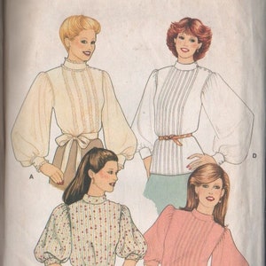Vintage Butterick Pattern #4221  CUT and COMPLETE  Sewing Dressmaking Pattern Ladies Set of Blouses Tops Shirts Women&#39;s Size 14