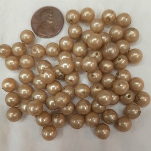 Lot of 65 Vintage Simulated Pearl Beads 8mm  Creamy Finish Necklace Bracelet Earrings Jewelry Making Components