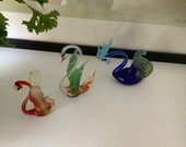 Mid Century Murano Glass Animals Miniatures