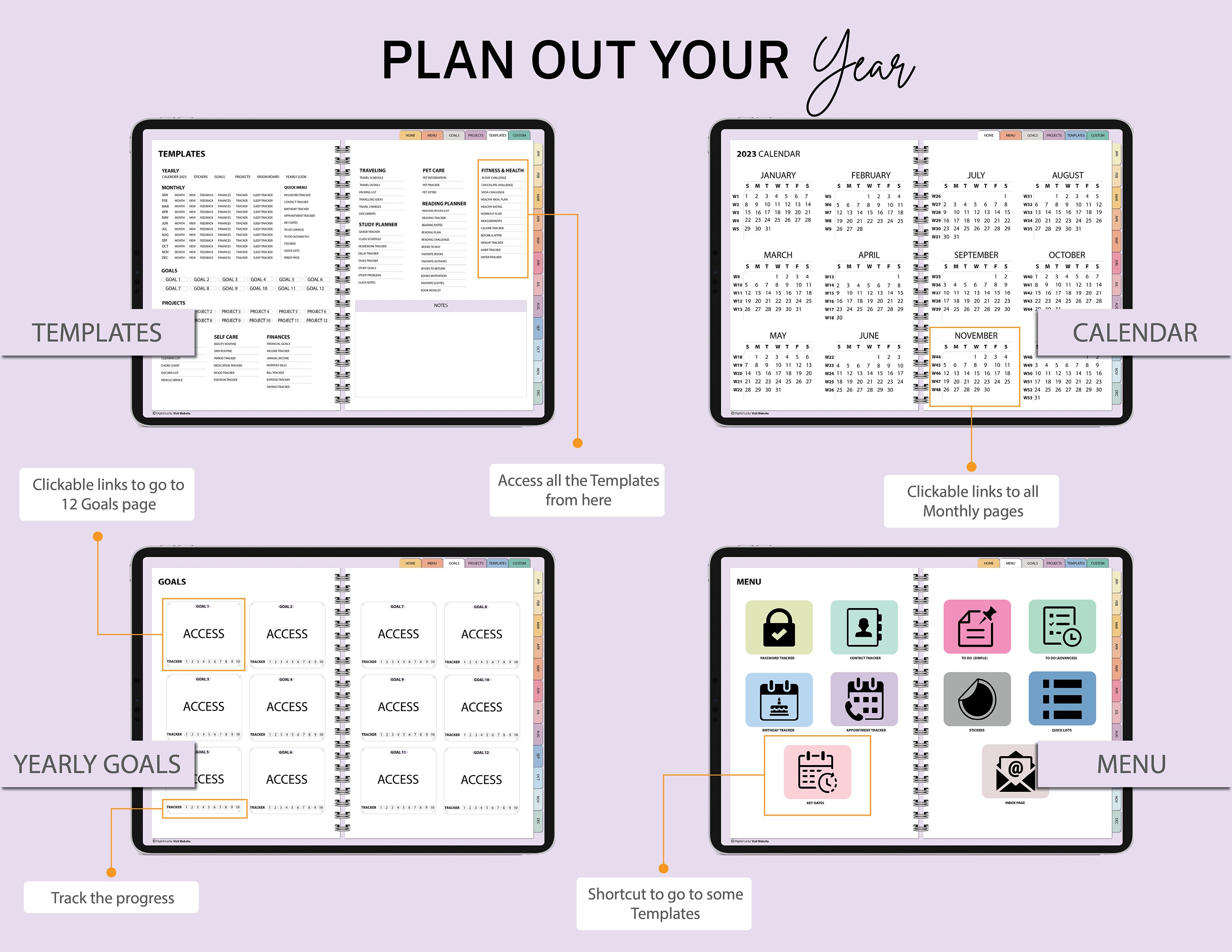 Purple Digital Planner Goodnotes Planner iPad Planner Notability ...