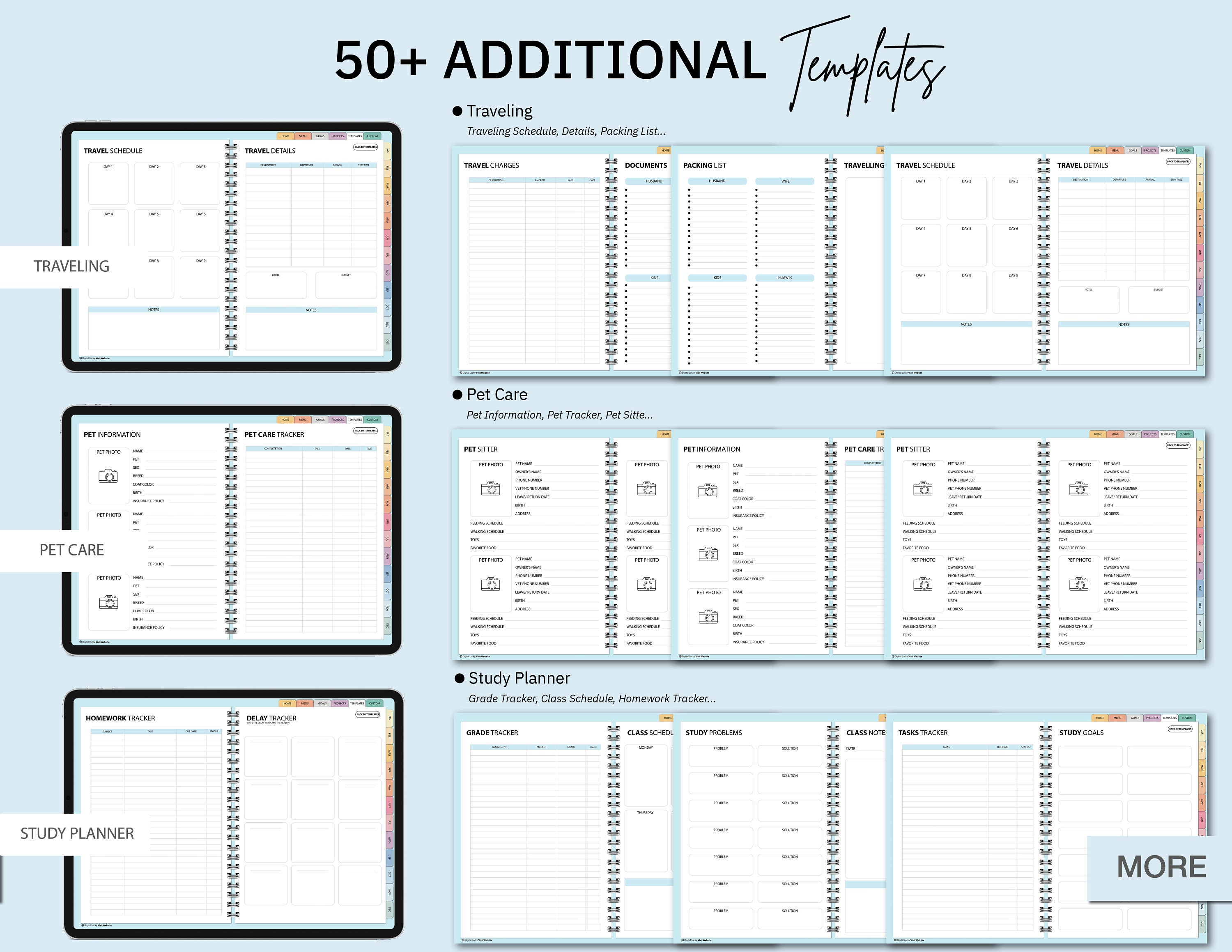 Blue Digital Planner | Goodnotes Planner | iPad Planner | Notability ...
