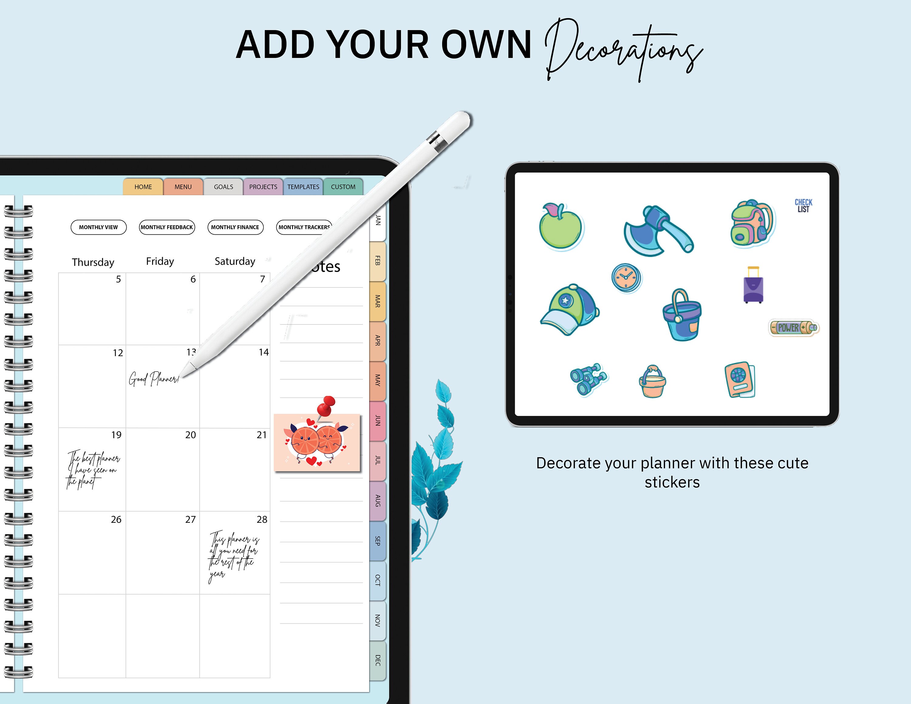 Blue Digital Planner | Goodnotes Planner | iPad Planner | Notability ...