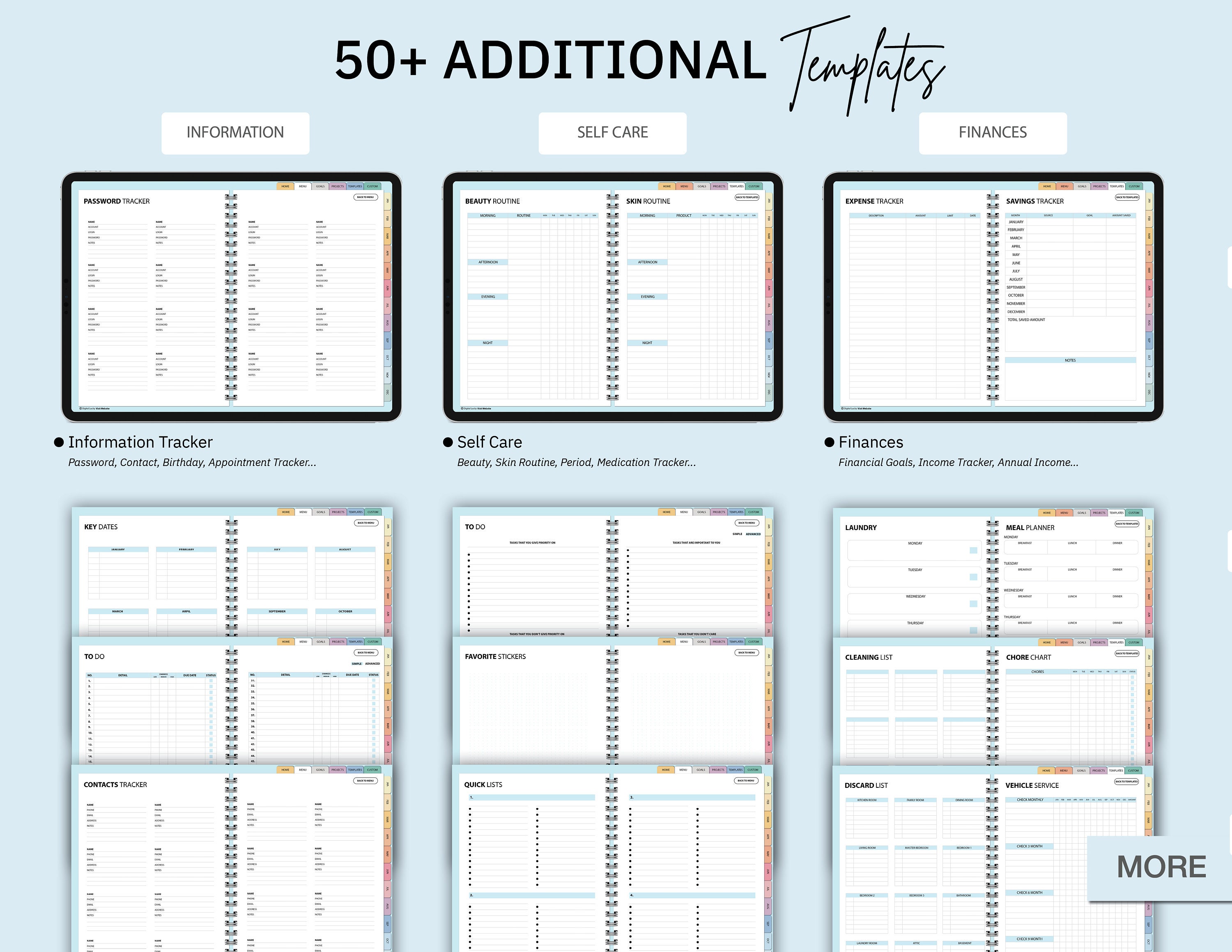 Blue Digital Planner | Goodnotes Planner | iPad Planner | Notability ...
