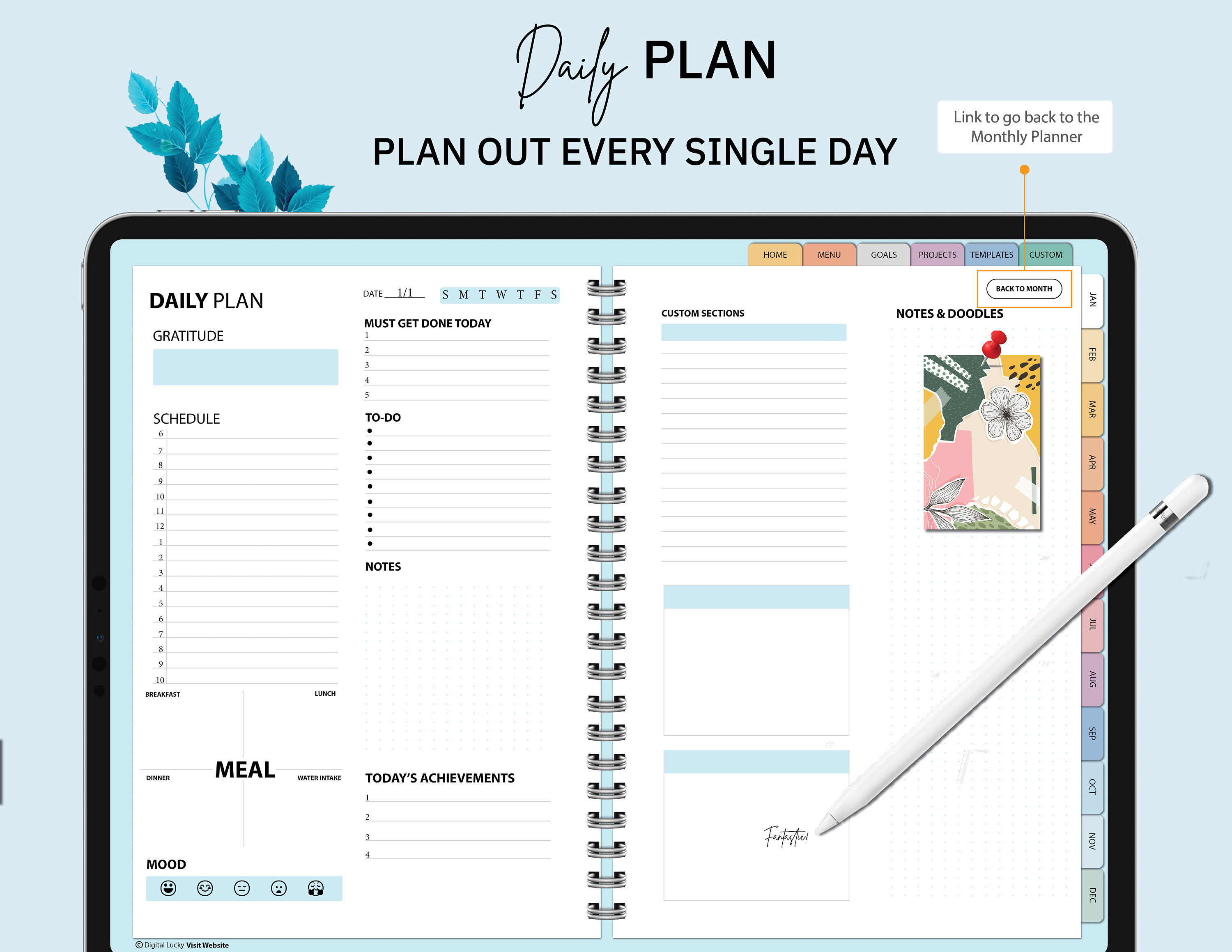 Blue Digital Planner | Goodnotes Planner | iPad Planner | Notability ...
